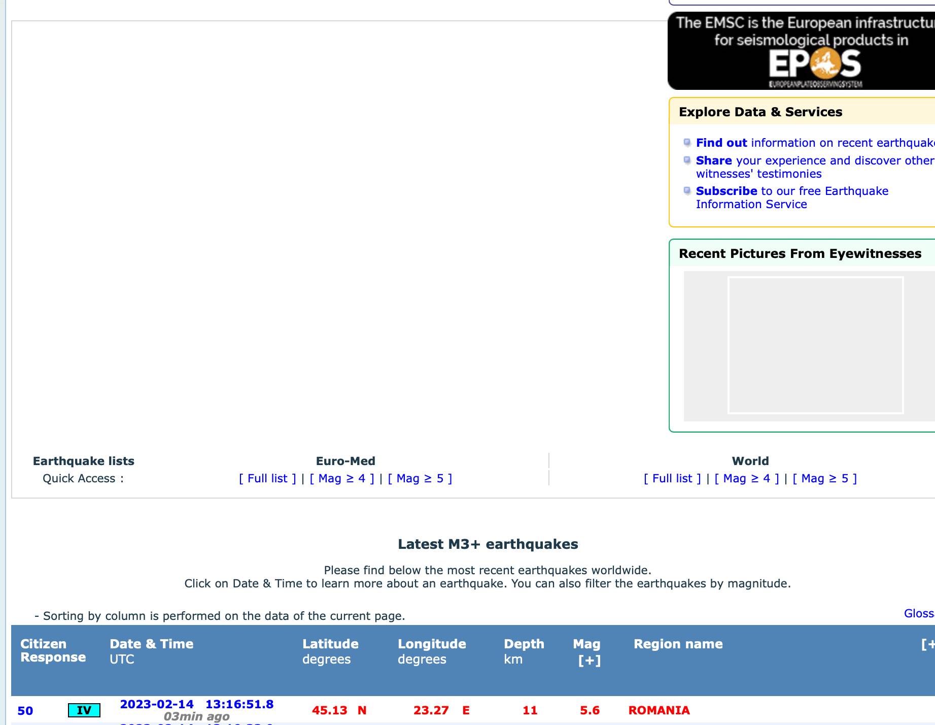  Земетресение с магнитуд 5,6 по Рихтер 